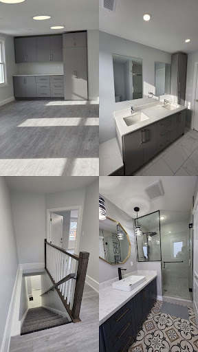Duplex conversion and home renovations in Waterloo Region including bathroom remodels, custom cabinetry, staircases, and kitchen upgrades.